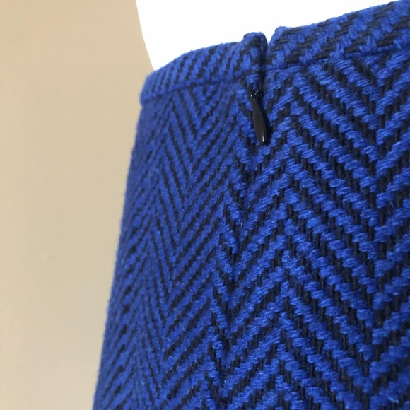 NWT Ann Taylor Blue Black Tweed A-line Skirt 0P - Picture 5 of 6